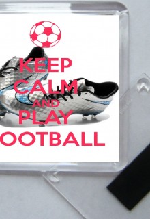 Keep Calm and Love Football - Square Fridge Magnet